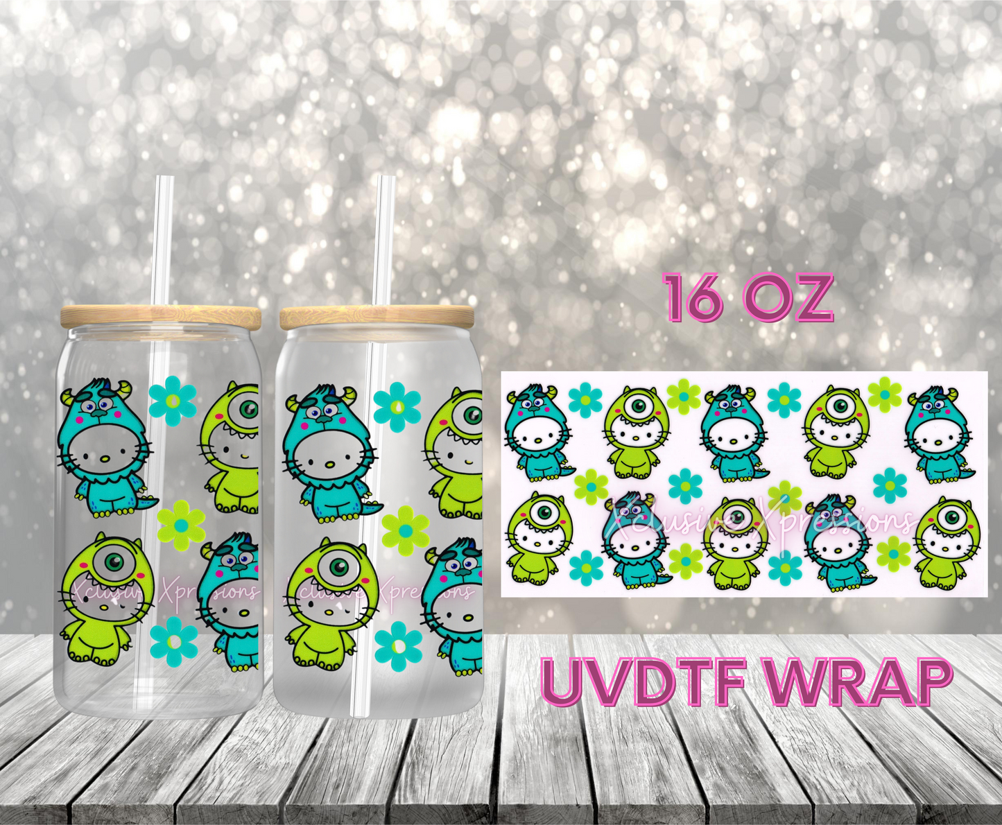 #352 HK Monster, 16 oz Clear Back UVDTF