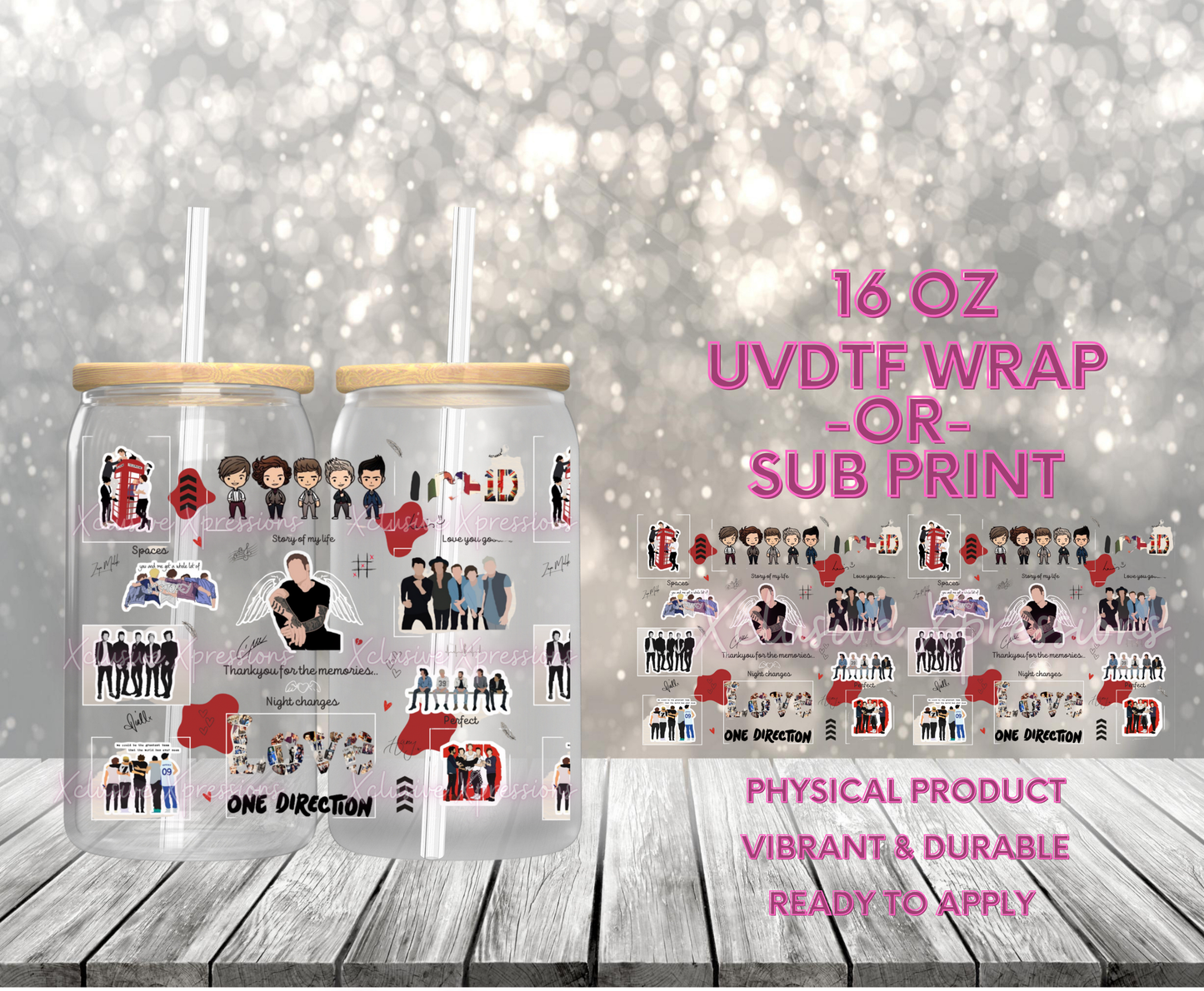 #809 One Direction Music, 16 oz UVDTF