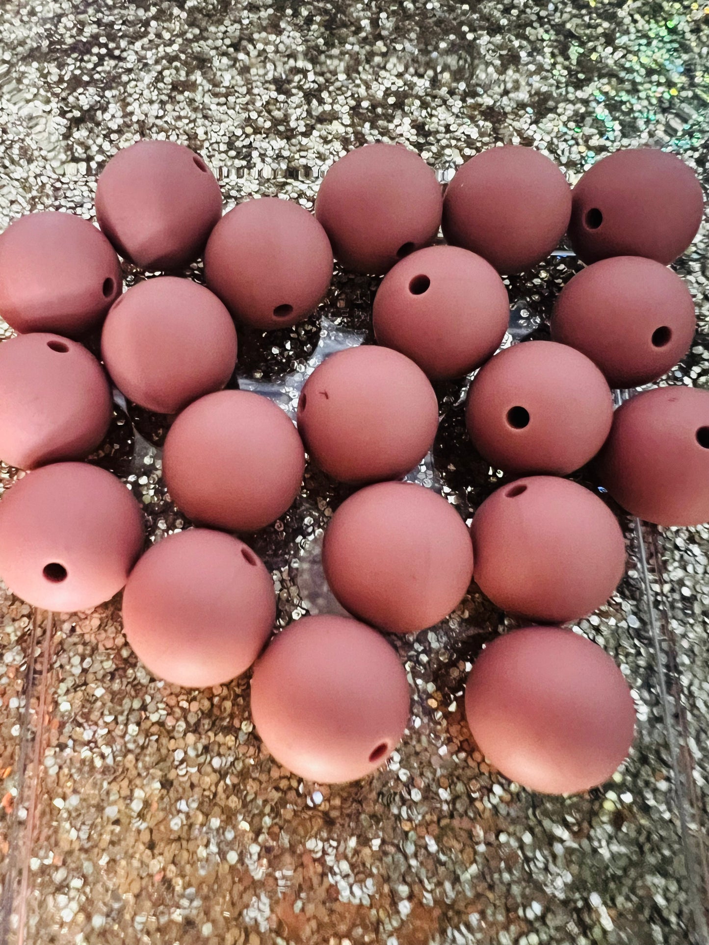 Dusty Rose, 15 mm Silicone Beads