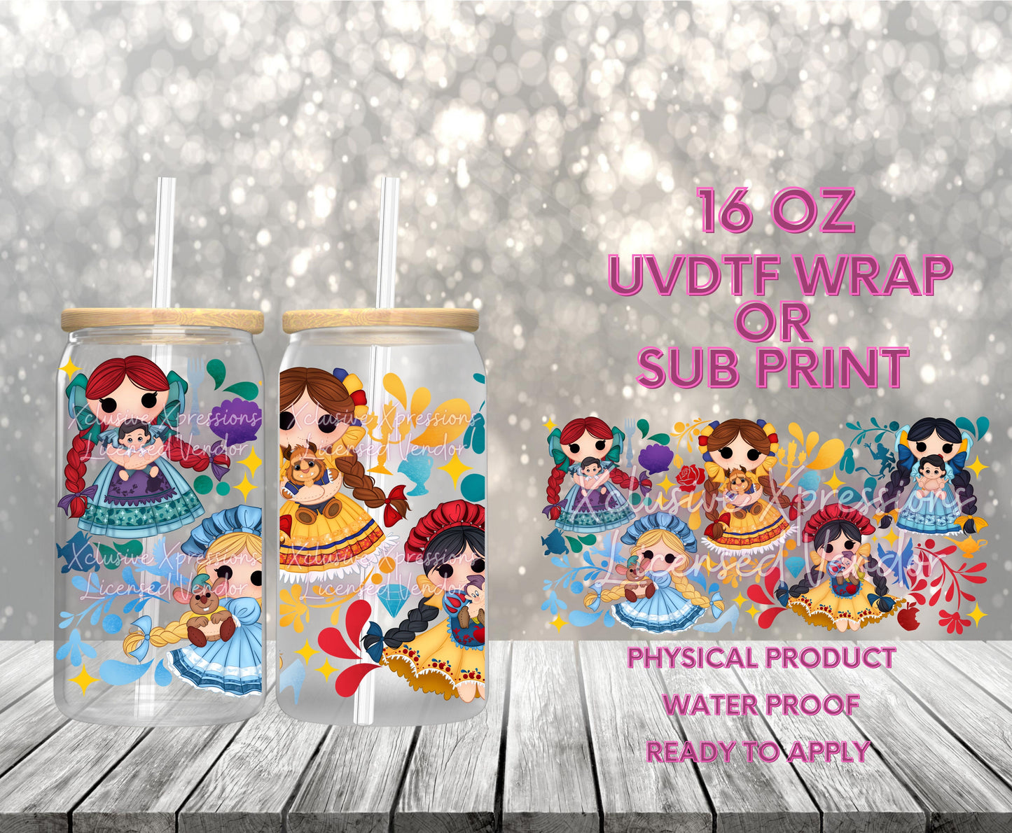 #617,  Princess Dolls, 16 oz UVDTF P2O