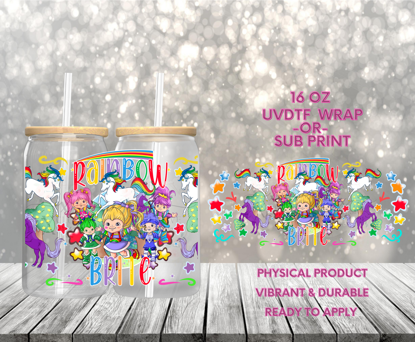 #1006 Rainbow 80s Girl, 16 oz P2O POD