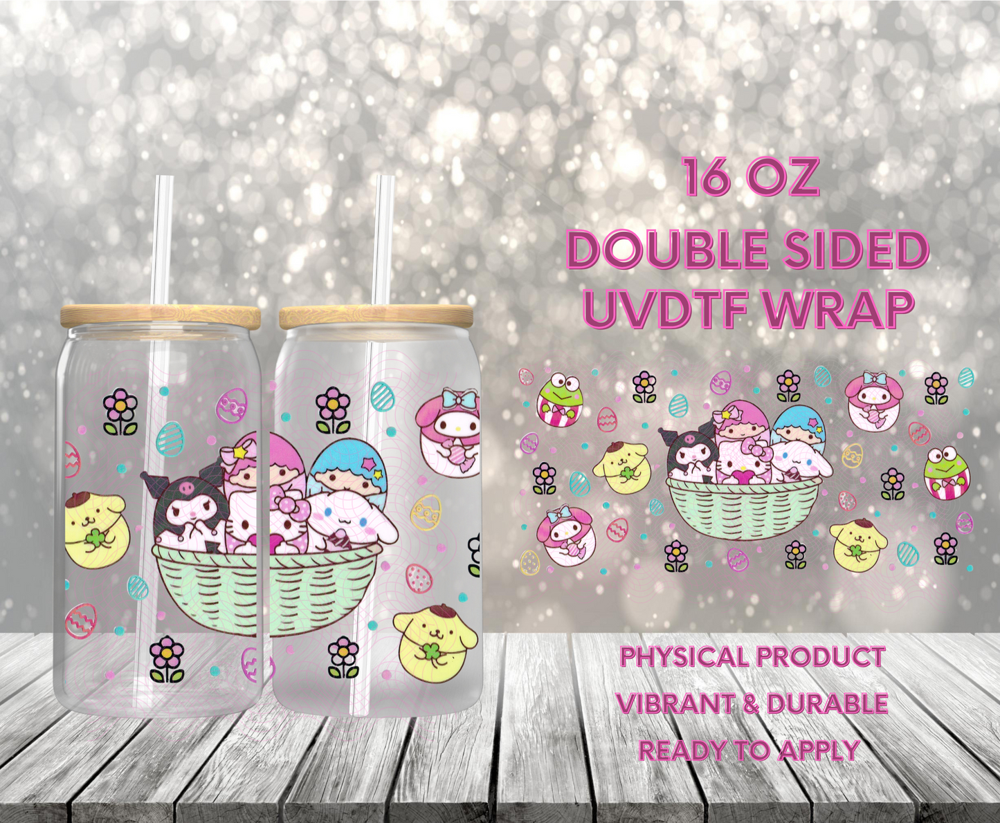 #1007 HK Crew Easter Basket, 16 oz Doubesided UVDTF