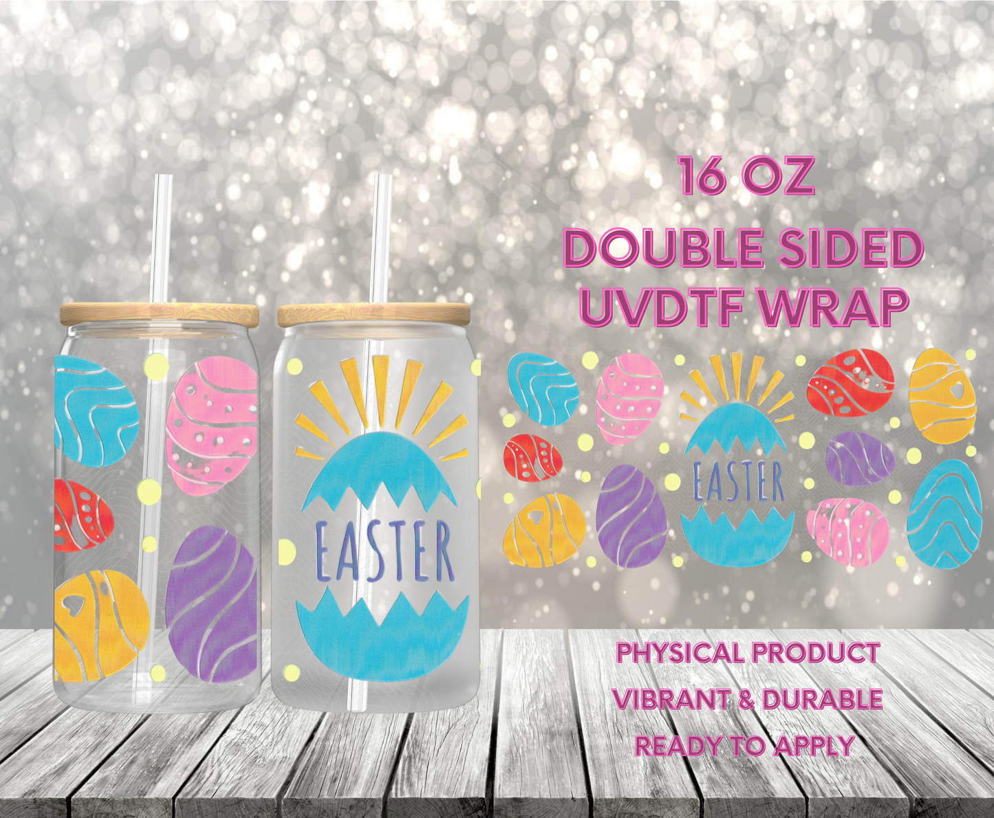 #1008 Easter Egg, 16 oz Doubesided UVDTF