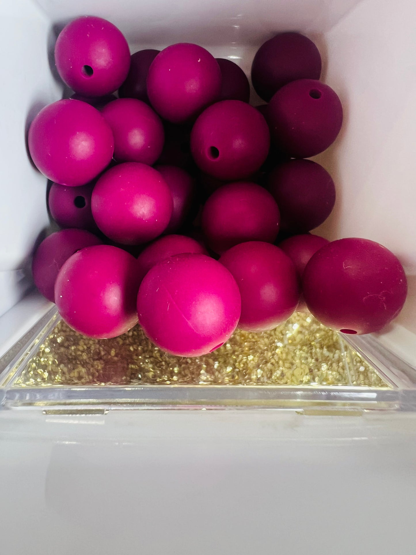 Plum, 15 mm Silicone Beads