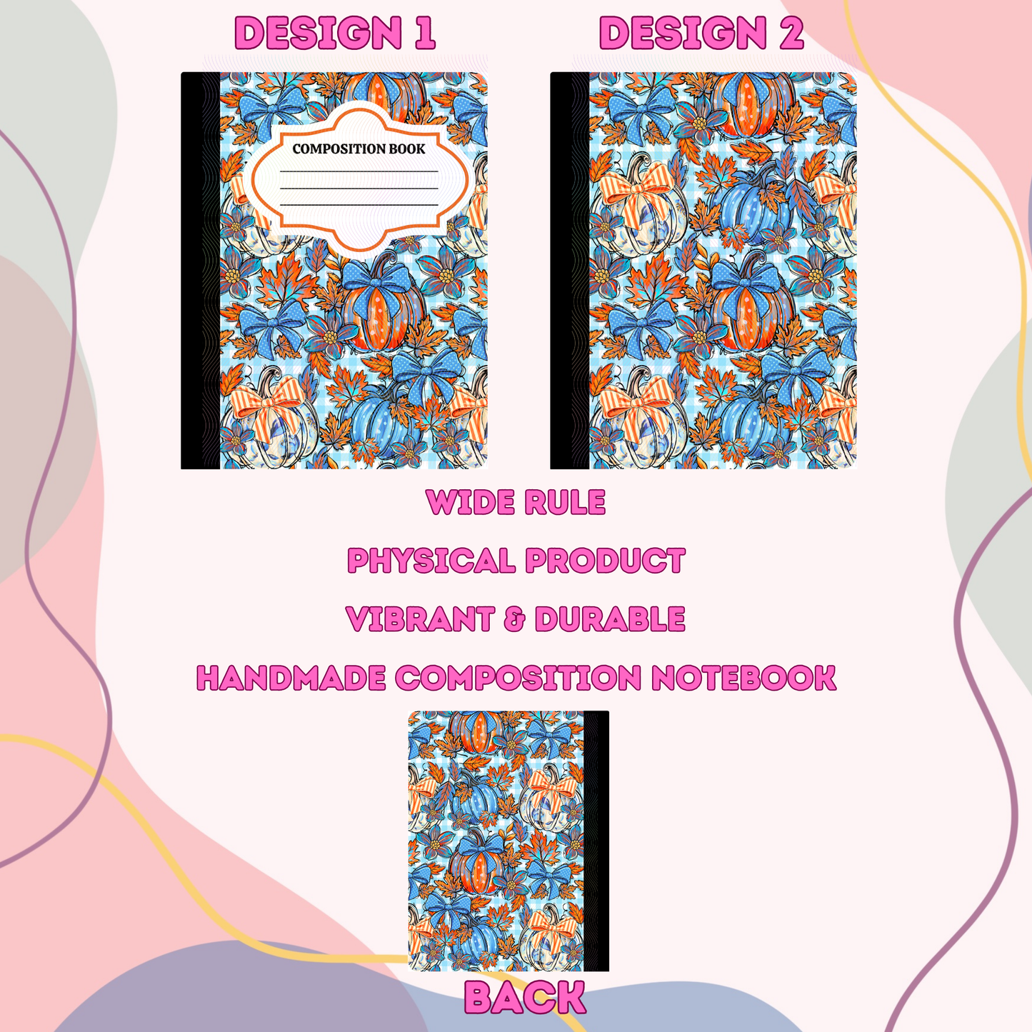 Pumpkins & Bows - Composition Notebook