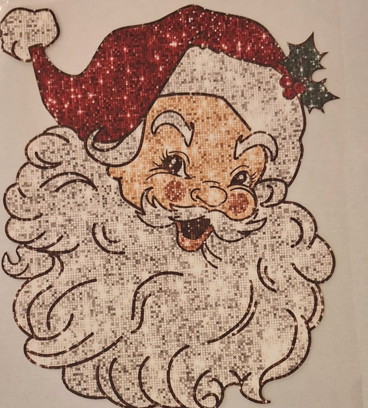 Santa, Glitter Screenprint