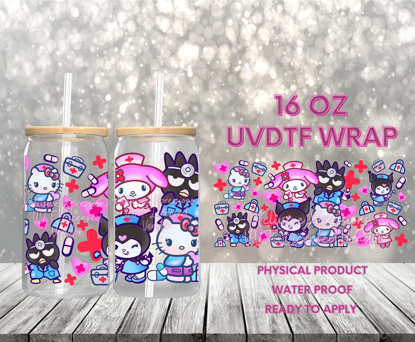#250 HK Nurse Health, 16 oz UVDTF P2O