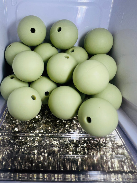 Jade, 15 mm Silicone Beads