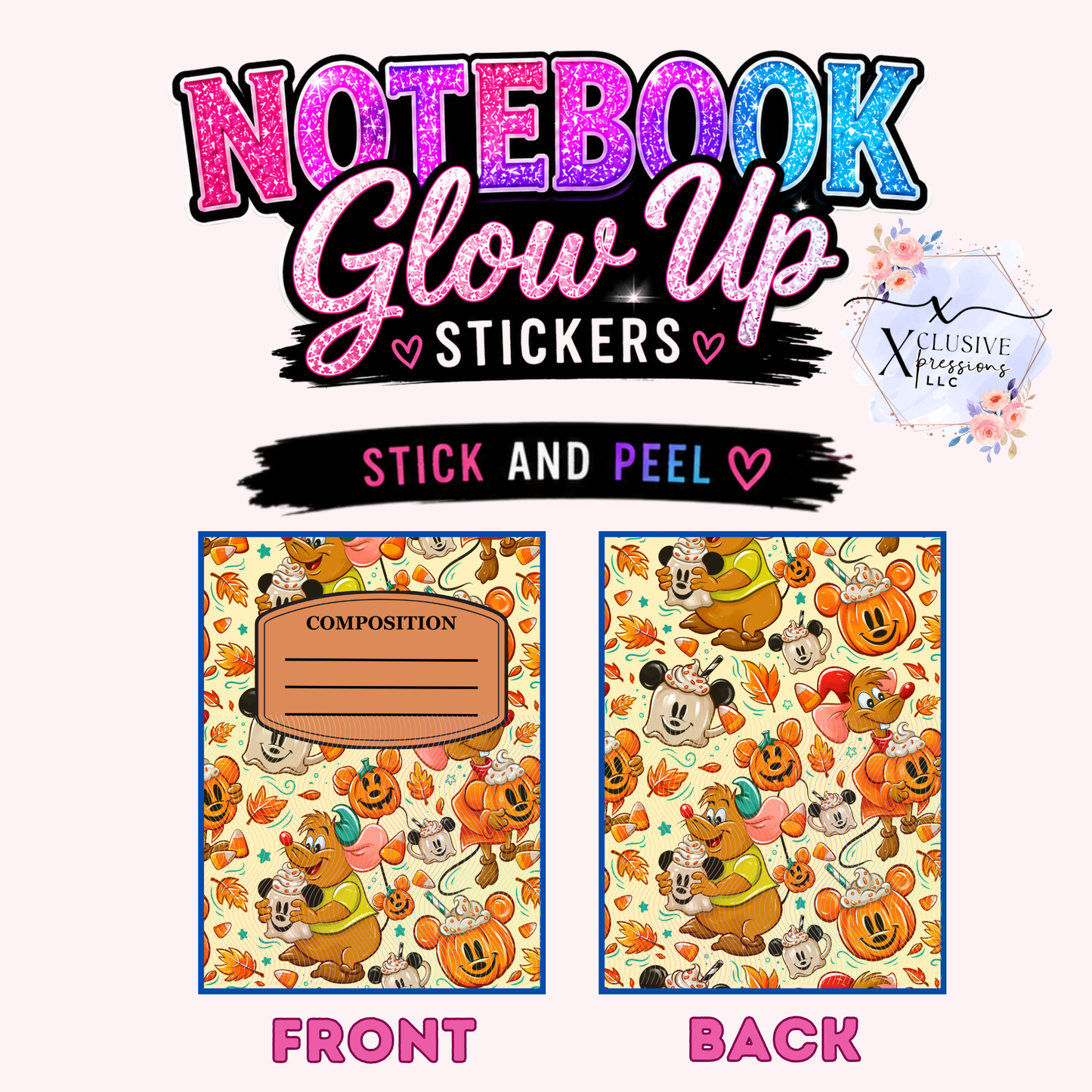Fall Mouse, Notebook Glow Up™ Stickers