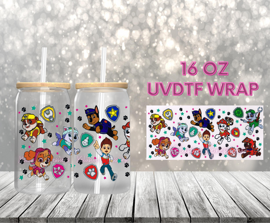 #295 Paw Patrol, 16 oz Single-sided UVDTF