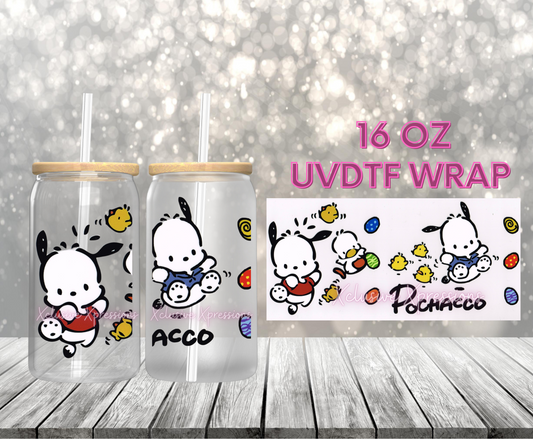 #439 Pochaco Dog Easter, 16 oz Clear Back UVDTF