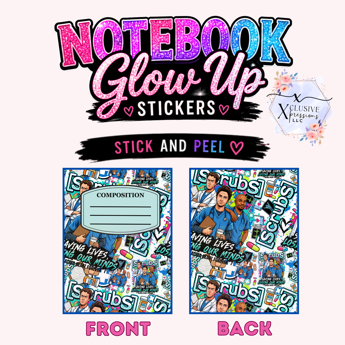 Scrubs Medical Nurse, Notebook Glow Up™ Stickers