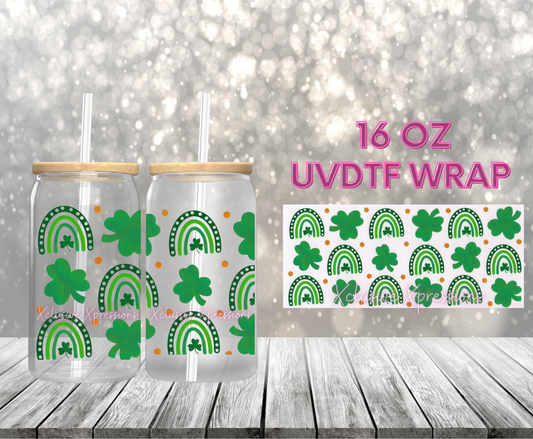 #268 Rainbow Clover, 16 oz UVDTF