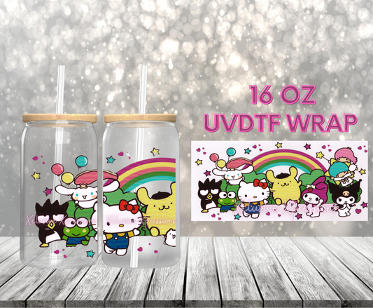 #22 HK Rainbow Crew, 16 oz Clear Back UVDTF