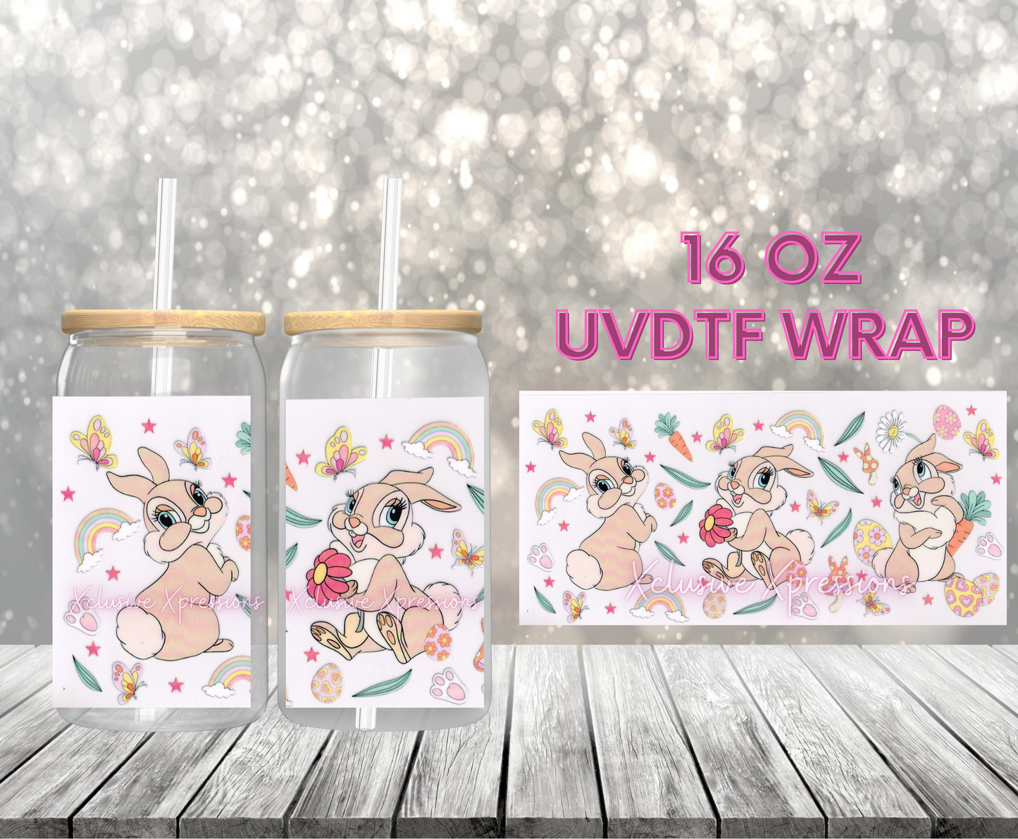#427 Rabbit, 16 oz Clear Back UVDTF