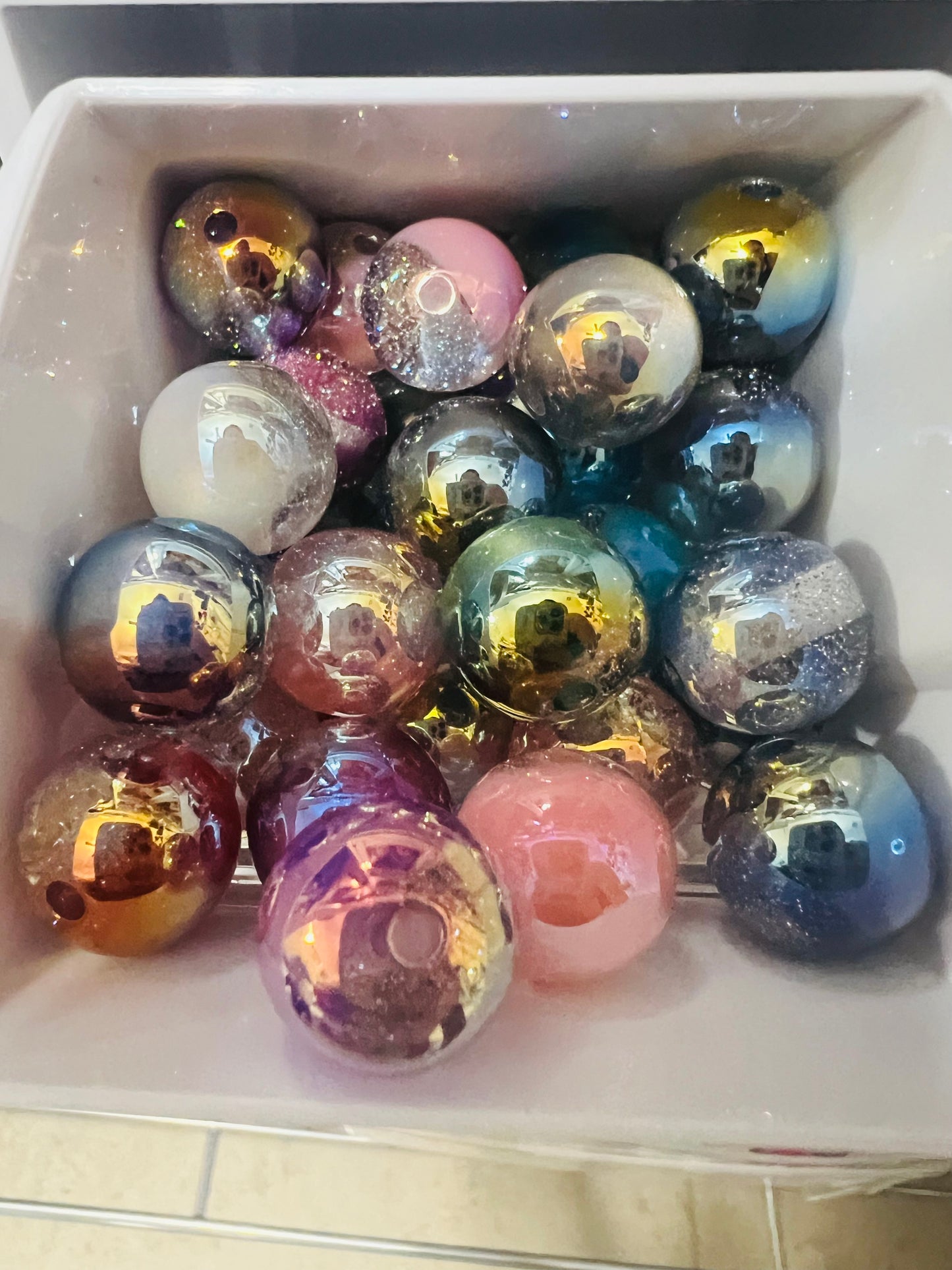 Gradient Glitter, 15 mm Acrylic Beads