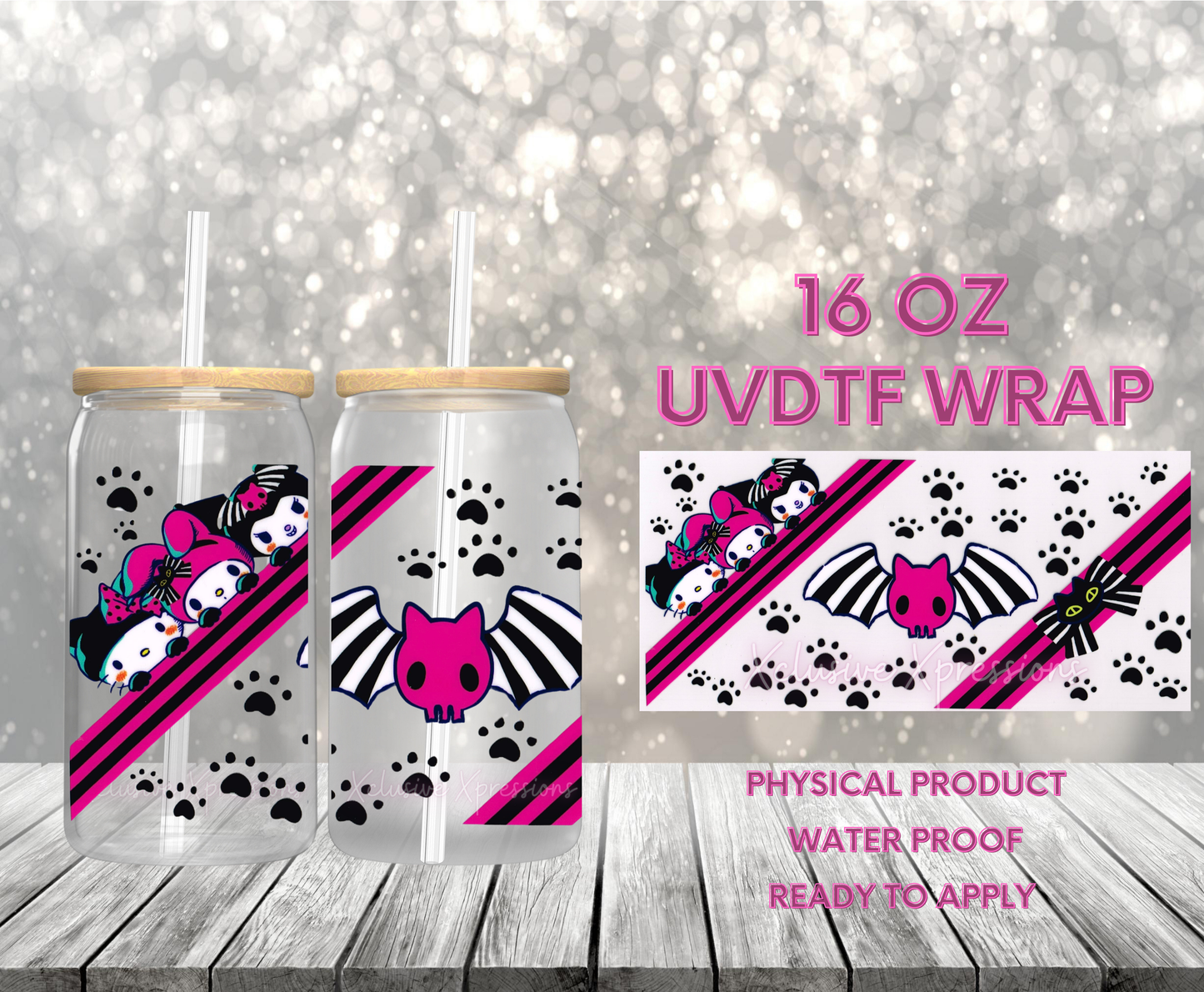 #32 HK Monsters,16 oz Clear Back UVDTF