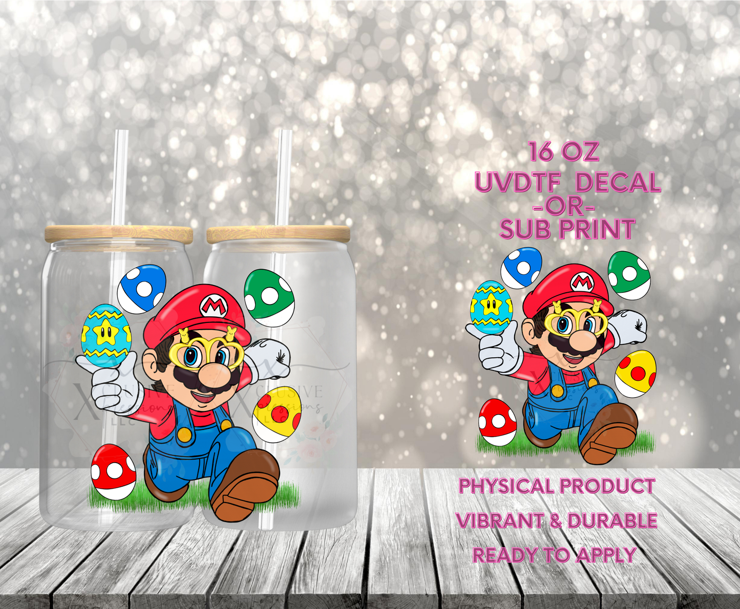 #980 Super Plumber Red Easter, 16 oz POD Decal