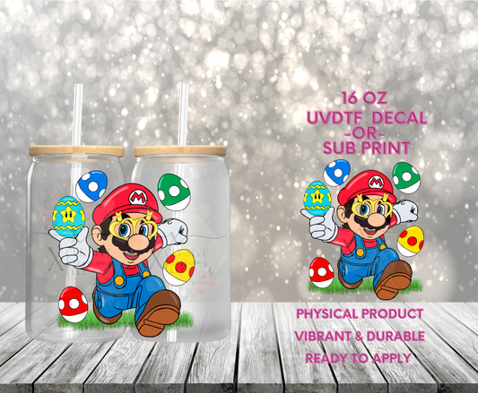 #980 Super Plumber Red Easter, 16 oz POD Decal