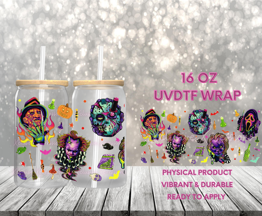 #687 Neon Horror Crew, 16 oz Double-sided UVDTF