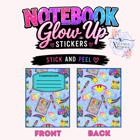Retro School, Notebook Glow Up™ Stickers
