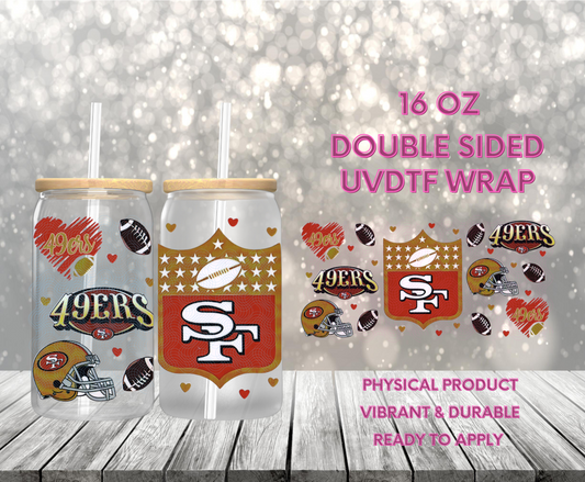 #1024 SF 49ers Red, 16 oz Double-sided UVDTF