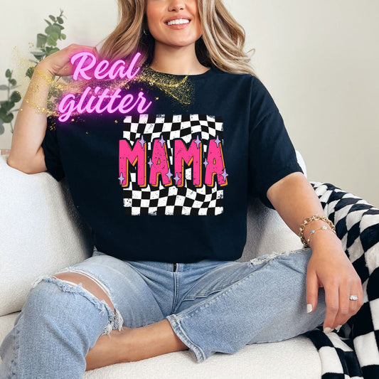 Mama Retro, Glitter DTF Screenprint