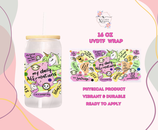 #1174 Kid Affirmations, Double-sided 16 oz UVDTF
