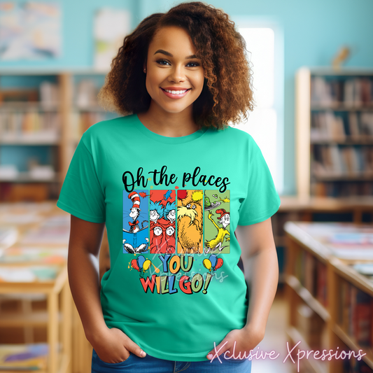 Dr. Seuss Oh The Places You Will Go, DTF Print