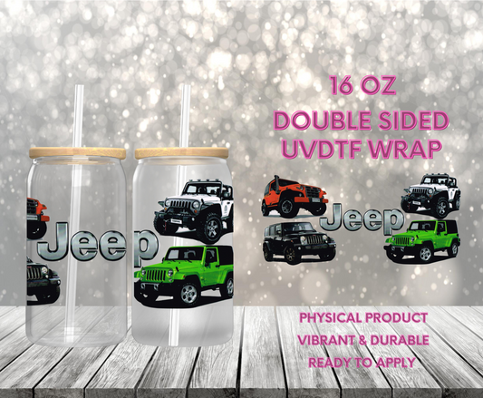 #1164 Jeep Truck, Double-sided 16 oz UVDTF