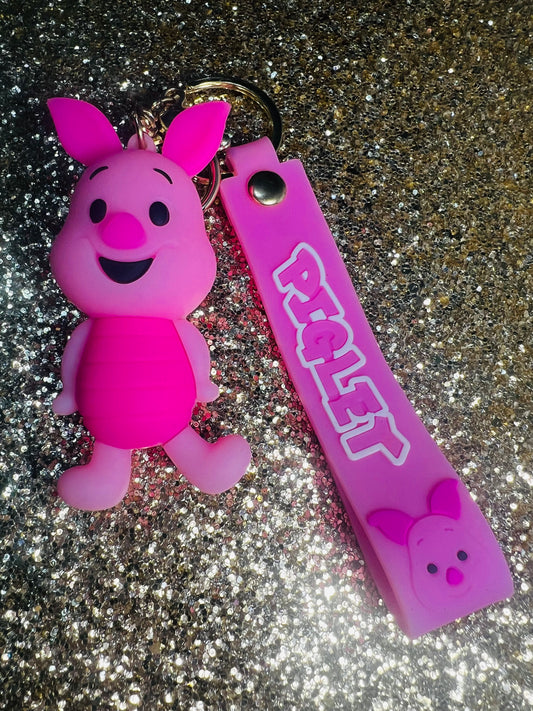 Pooh Bear Pig Keychain