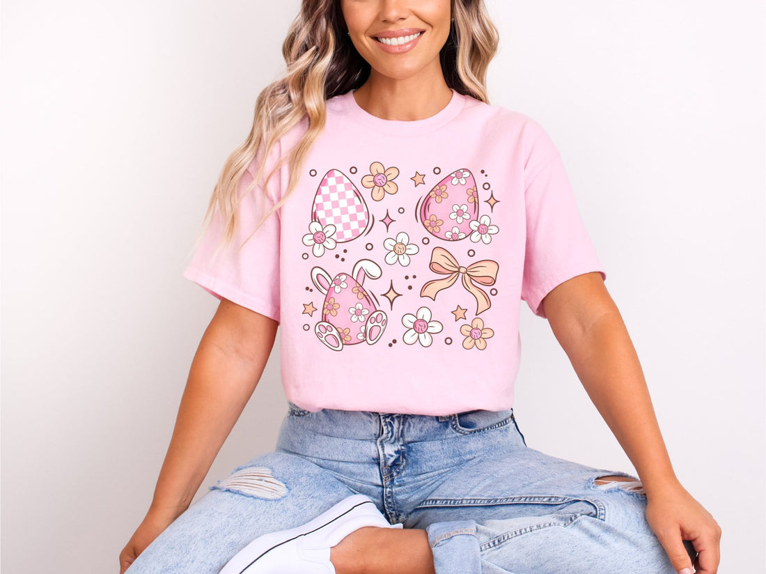 Easter Eggs & Bows, Glitter DTF POD