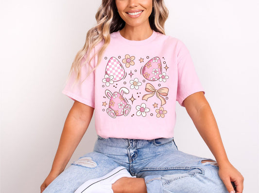 Easter Eggs & Bows, Glitter DTF POD
