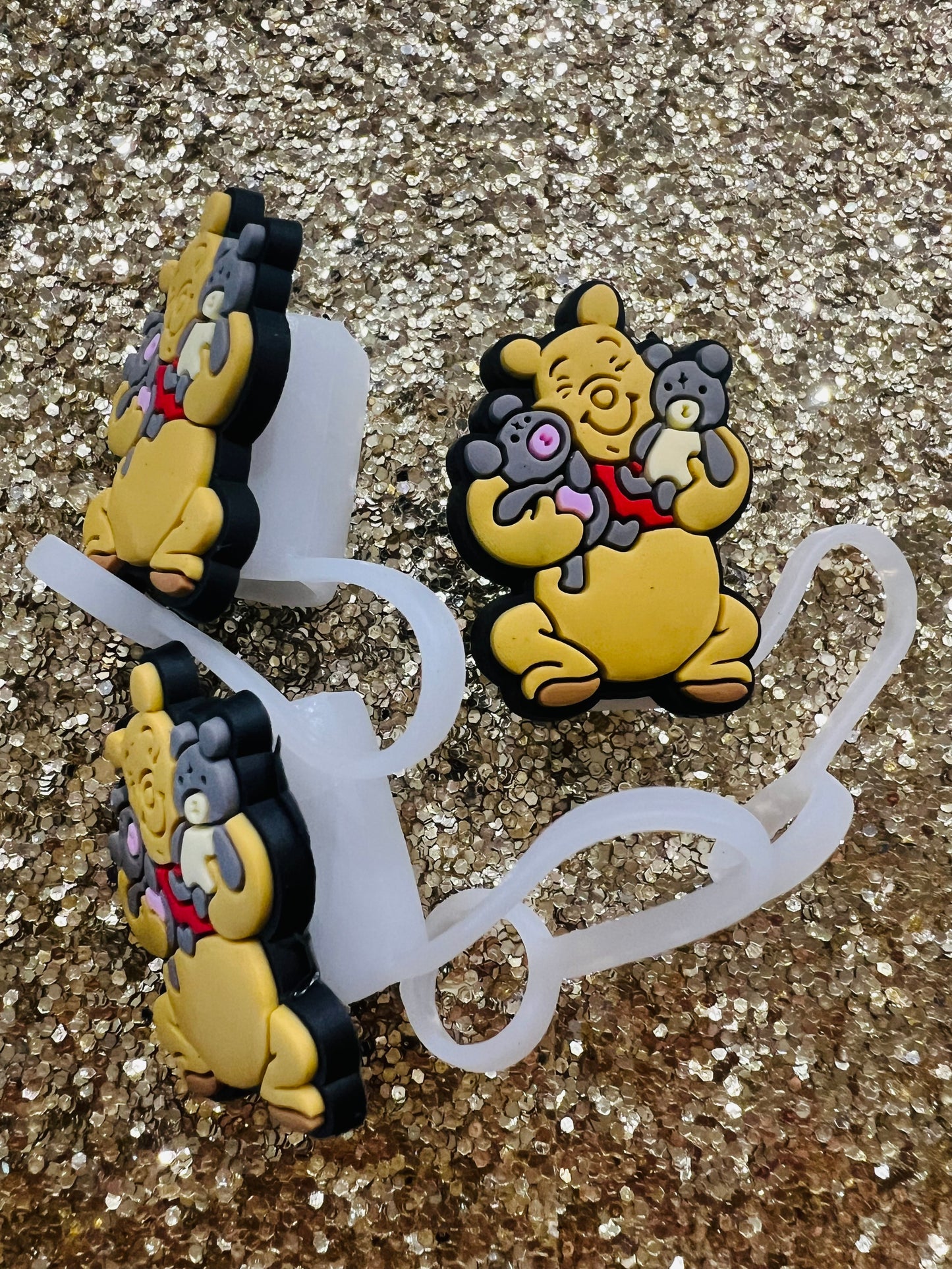 Various Pooh Bear, Straw Toppers
