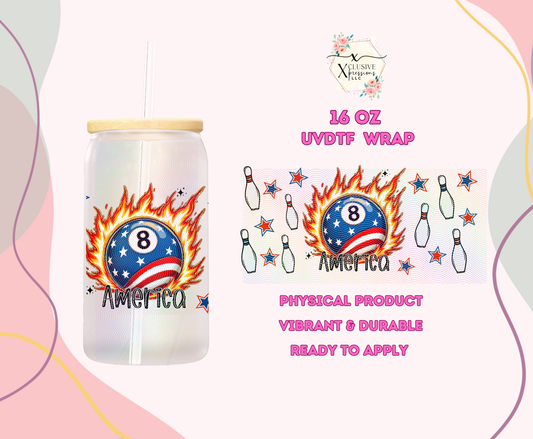 #1068 USA Bowling, 16 oz UVDTF or Sub