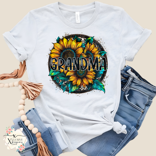 Sunflower Mama Nana Grandma Kids Collection, DTF Transfers POD