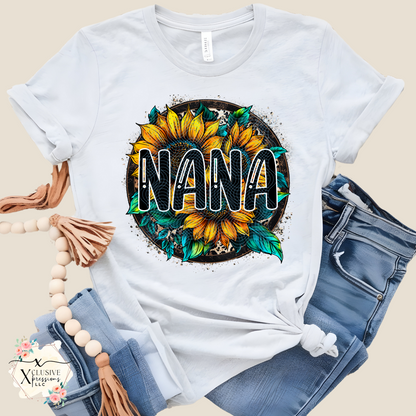 Sunflower Mama Nana Grandma Kids Collection, DTF Transfers POD