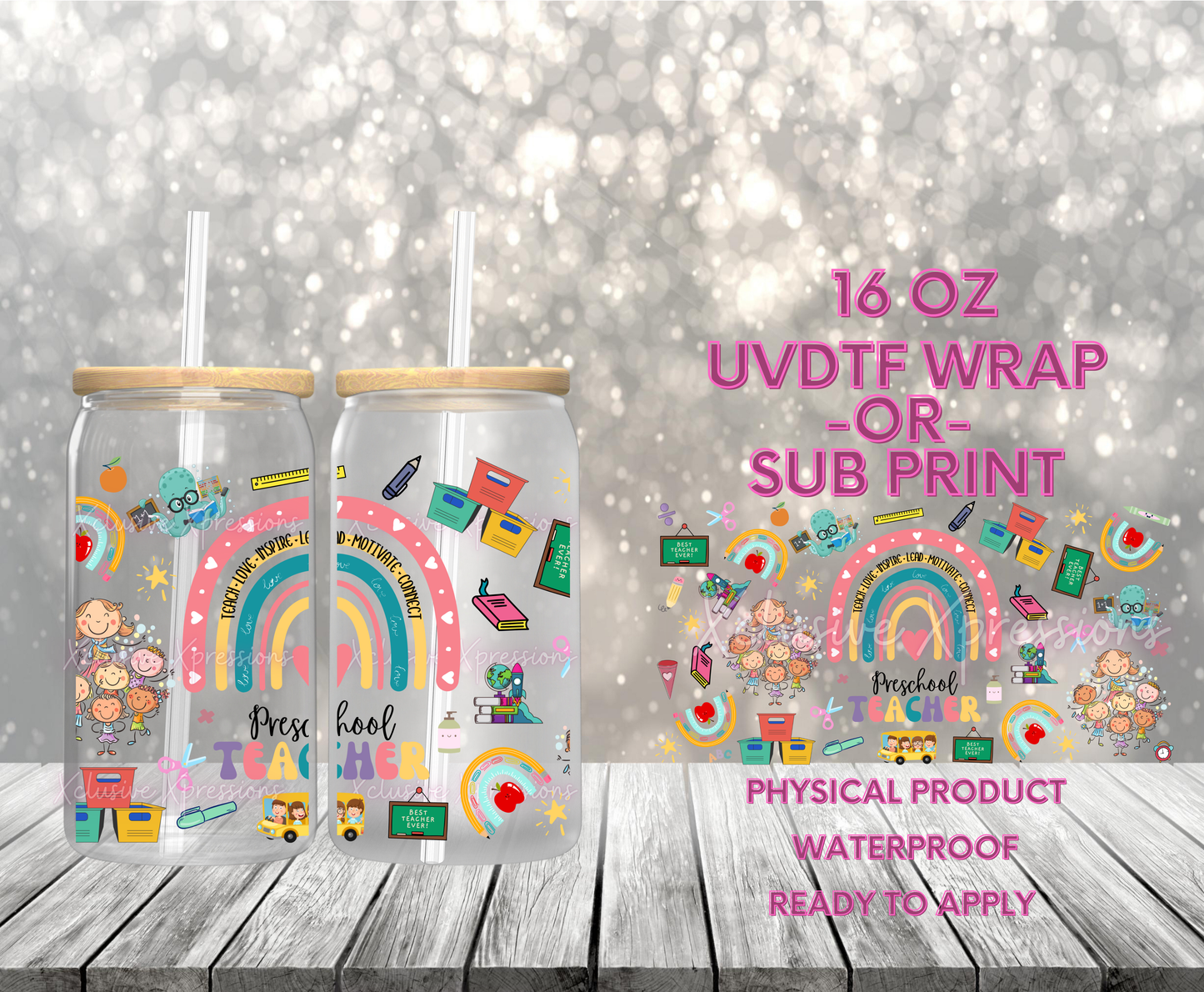 #659, Preschool Teacher, POD 16 oz UVDTF or Sub