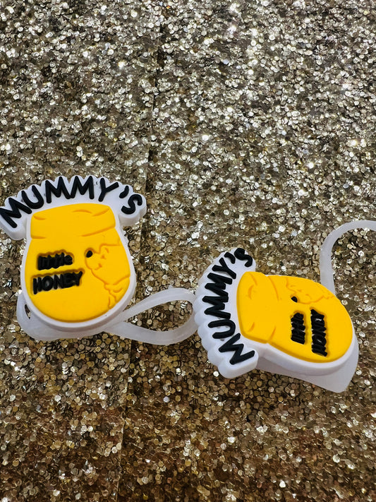 Honey Bear Pots, Straw Toppers
