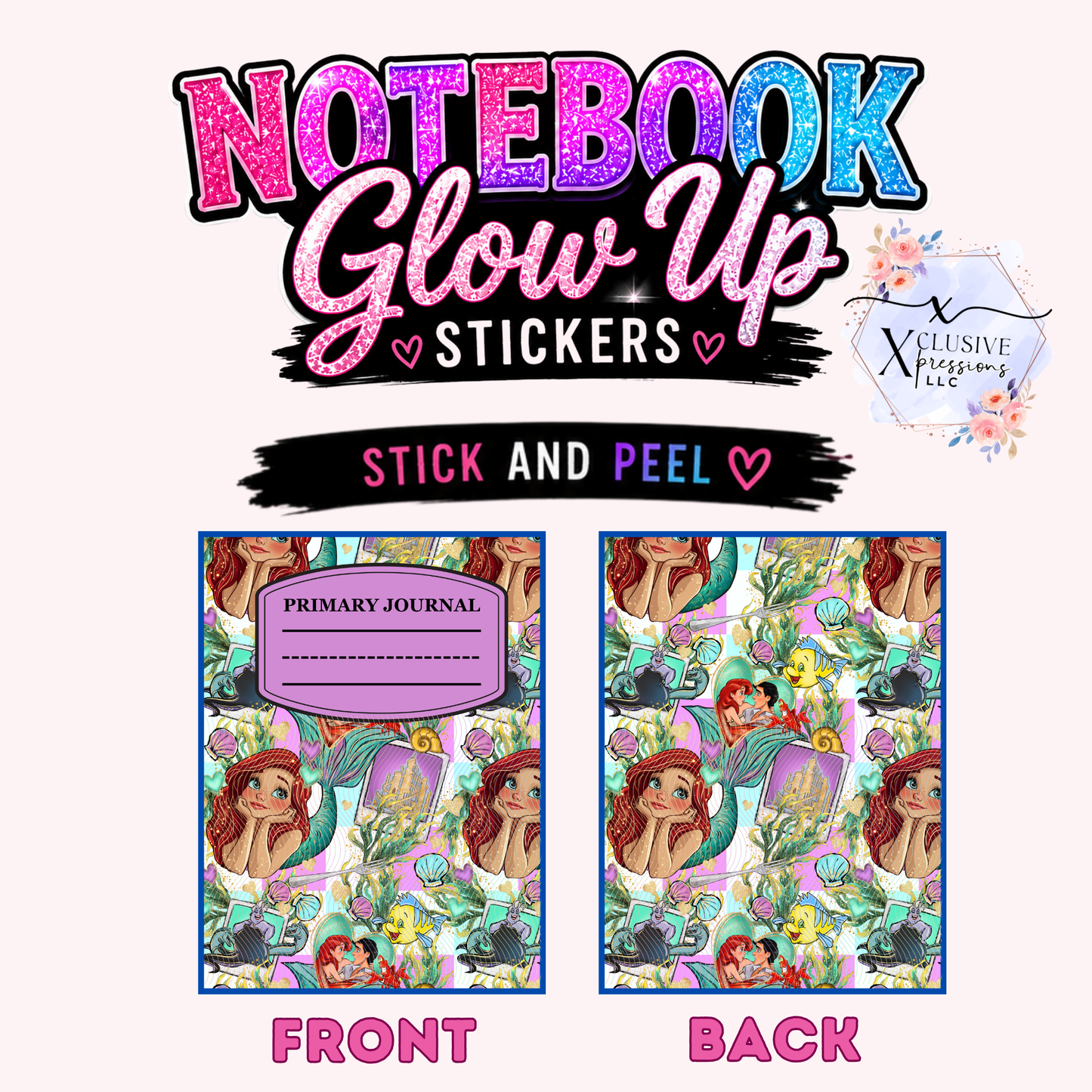 Mermaid Princess, Notebook Glow Up Stickers™