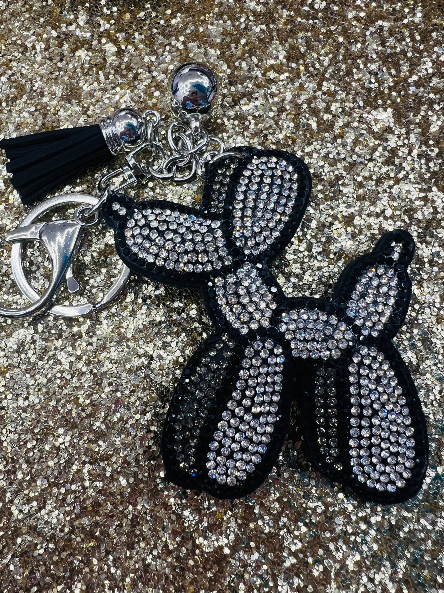 Balloon Dog Rhinestone Keychain
