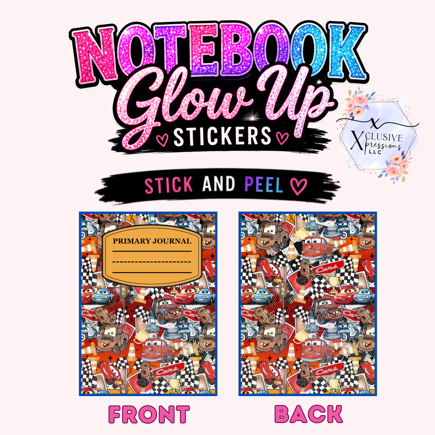 Cars, Notebook Glow Up™ Stickers