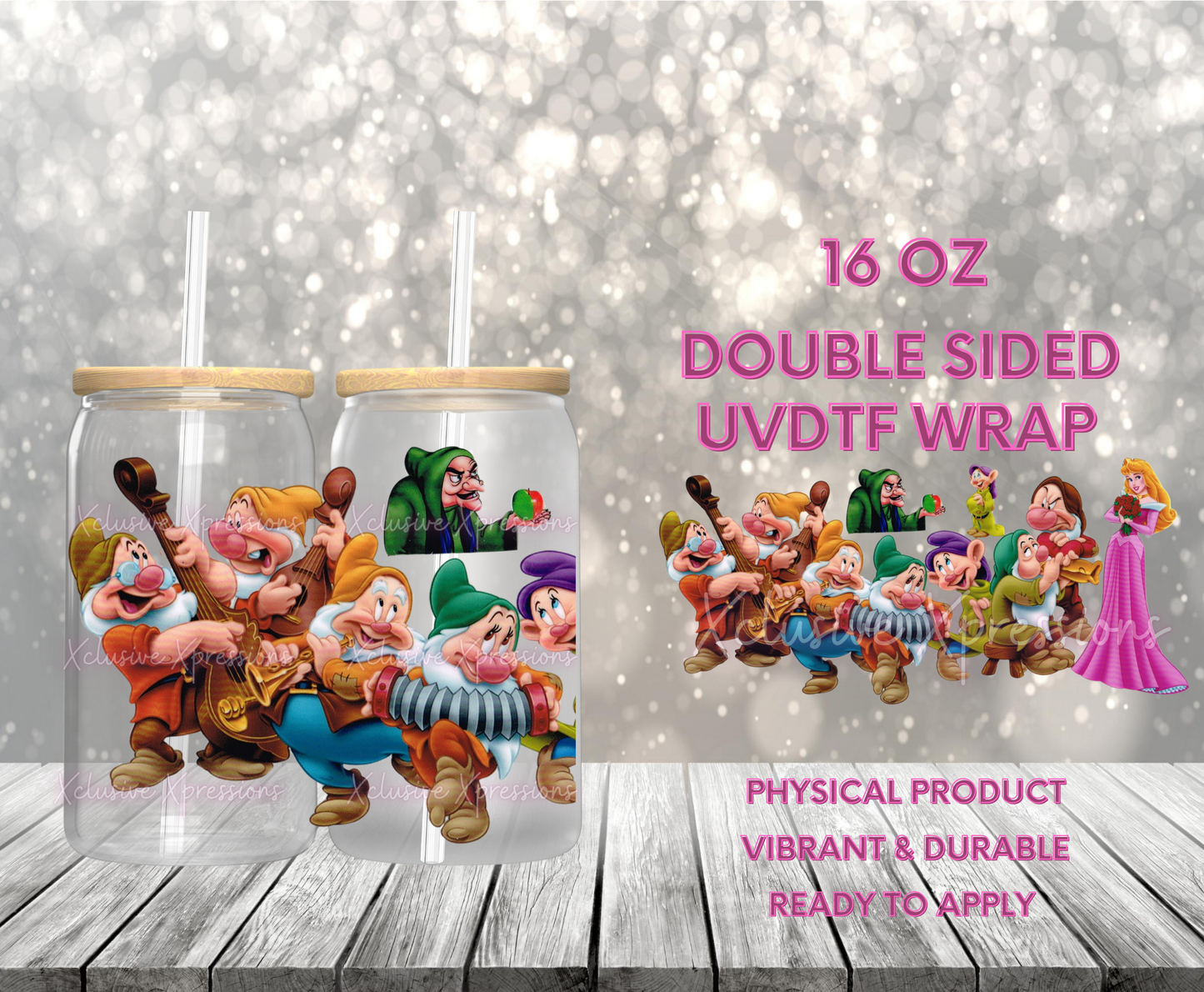 #848, Dwarf Princess Friends, Double Sided 16 oz UVDTF