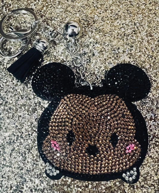Mouse Boy Rhinestone Keychain