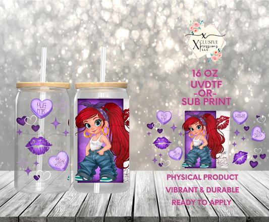 #956 Ariel Princess Chola, 16 oz P2O UVDTF