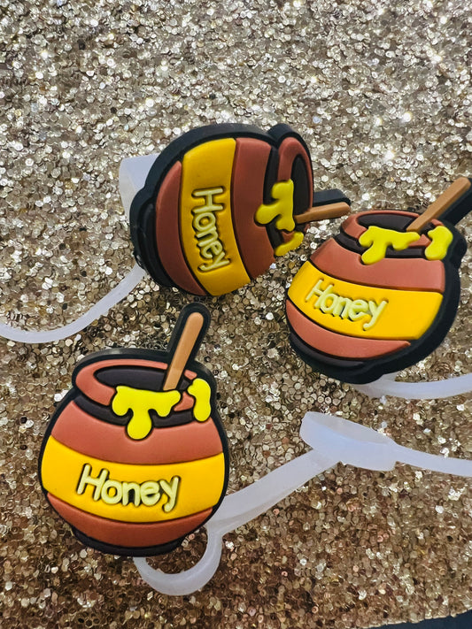 Honey Bear Pots, Straw Toppers