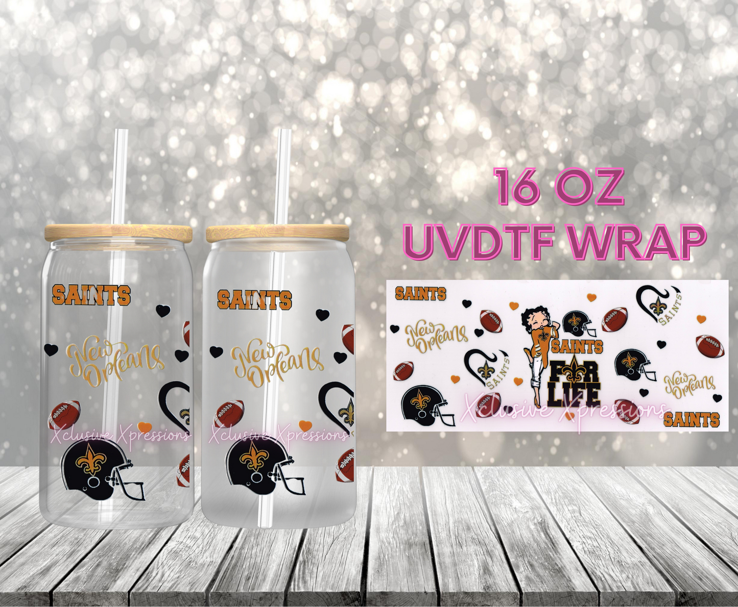 #380 Saints w/ Betty, 16 oz  UVDTF