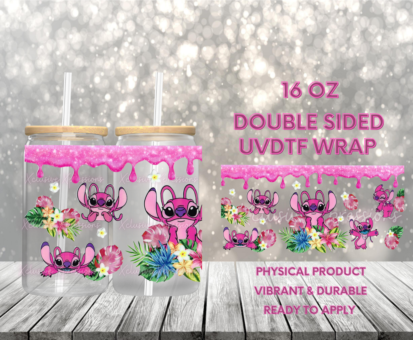 #855, Stich Angel Drip, Double-Sided 16 oz UVDTF RTS