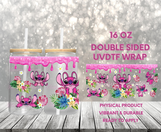 #855, Stich Angel Drip, Double-Sided 16 oz UVDTF RTS