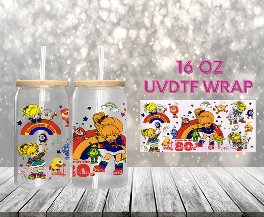 #421 Rainbow 80s Girl, 16 oz UVDTF